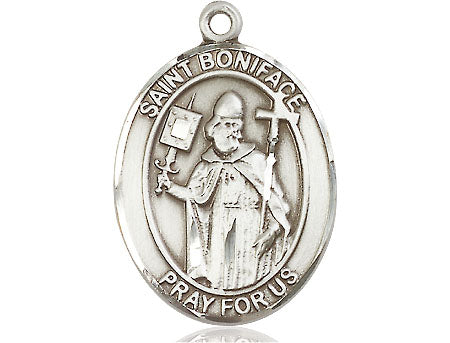 Extel Large Oval Pewter St. Boniface Medal, Made in USA