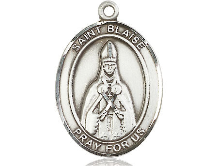 Extel Large Oval Pewter St. Blaise Medal, Made in USA