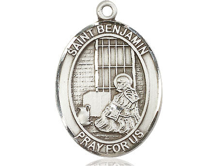 Extel Large Oval  Pewter St. Benjamin Medal, Made in USA