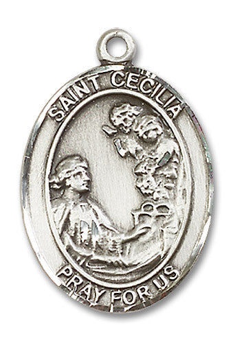 Extel Large Oval Sterling Silver St. Cecilia Medal, Made in USA