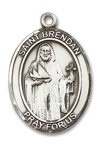 Extel Large Oval Sterling Silver St. Brendan the Navigator Medal, Made in USA