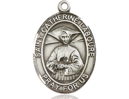 Extel Large Oval  Pewter St. Catherine Laboure Medal, Made in USA