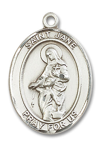 Extel Large Oval Sterling Silver St. Jane of Valois Medal, Made in USA