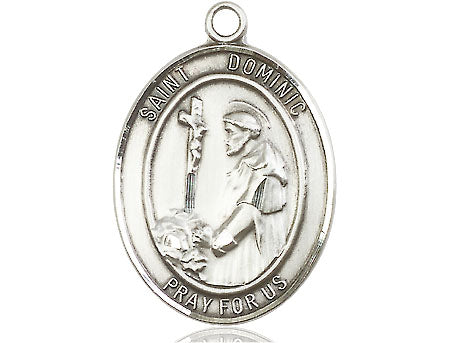 Extel Large Oval Pewter St. Dominic de Guzman Medal, Made in USA