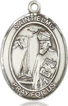 Extel Large Oval Pewter St. Elmo Medal, Made in USA