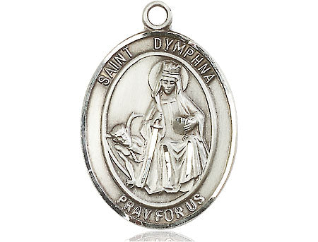 Extel Large Oval Pewter St. Dymphna Medal, Made in USA