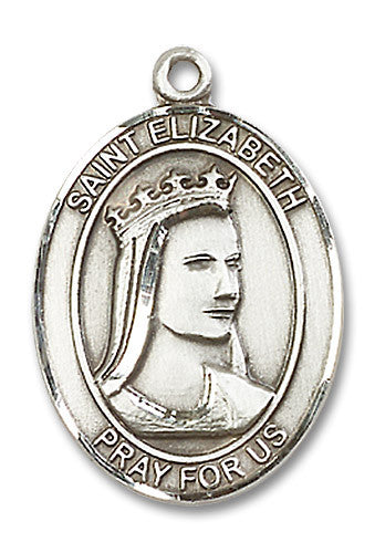 Extel Large Oval Sterling Silver St. Elizabeth of Hungary Medal, Made in USA