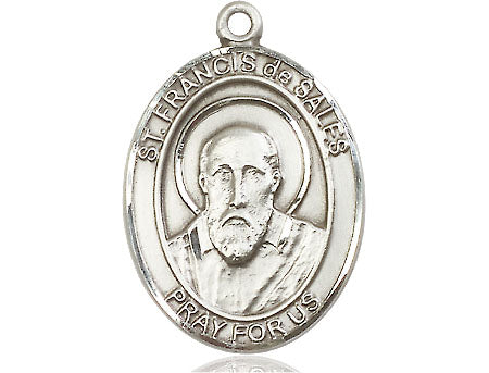 Extel Large Oval Pewter St. Francis de Sales Medal, Made in USA