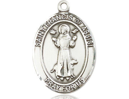 Extel Large Oval  Pewter St. Francis of Assisi Medal, Made in USA