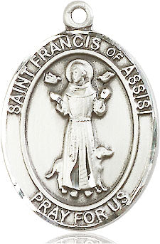 Extel Large Oval  Pewter St. Francis of Assisi Medal, Made in USA