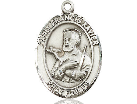 Extel Large Oval Pewter St. Francis Xavier Medal, Made in USA