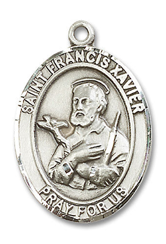 Extel Large Oval Sterling Silver St. Francis Xavier Medal, Made in USA