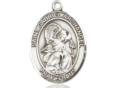 Extel Large Oval Pewter St. Gabriel the Archangel Medal, Made in USA