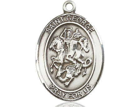 Extel Large Oval Pewter St. George Medal, Made in USA