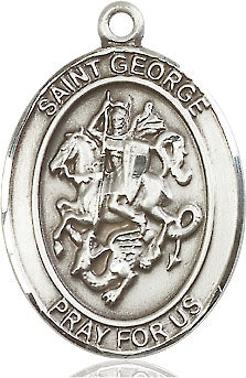 Extel Large Oval Pewter St. George Medal, Made in USA