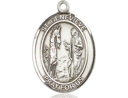 Extel Large Oval  Pewter St. Genevieve Medal, Made in USA