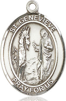 Extel Large Oval  Pewter St. Genevieve Medal, Made in USA