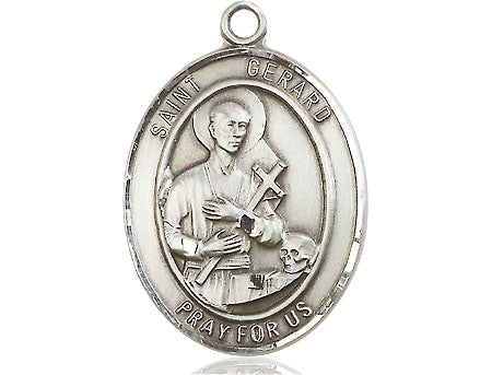 Extel Large Oval Pewter St. Gerard Majella Medal, Made in USA