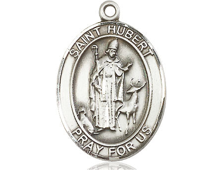 Extel Large Oval Pewter St. Hubert of Liege Medal, Made in USA