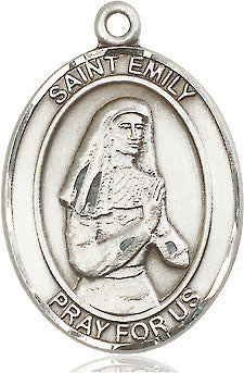 Extel Large Oval Pewter St. Emily de Vialar Medal, Made in USA