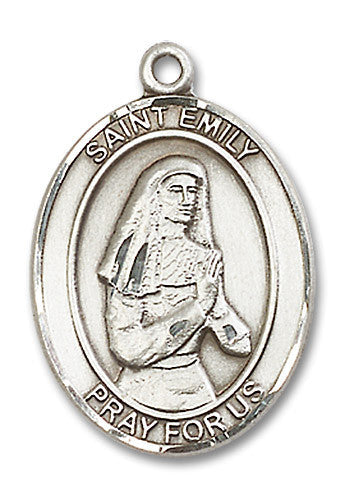 Extel Large Oval Sterling Silver St. Emily de Vialar Medal, Made in USA