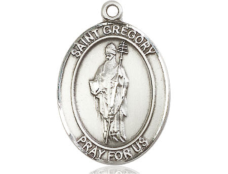 Extel Large Oval  Pewter St. Gregory the Great Medal, Made in USA