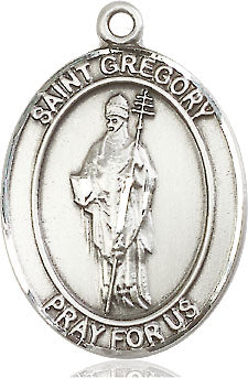 Extel Large Oval  Pewter St. Gregory the Great Medal, Made in USA