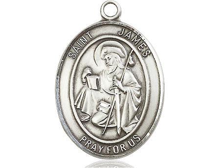 Extel Large Oval Pewter St. James the Greater Medal, Made in USA