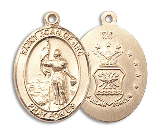 Extel Oval Large 14kt Gold Filled St Joan of Arc Air Force Medal, Made in USA