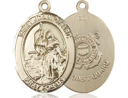 Extel Oval Large 14kt Gold Filled St. Joan of Arc  Coast Guard Medal, Made in USA