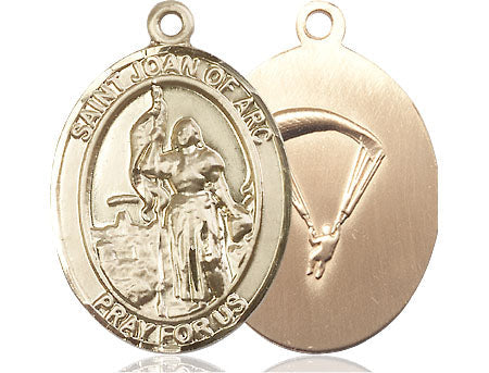 Extel Oval Large 14kt Gold Filled St Joan of Arc Paratrooper Medal, Made in USA