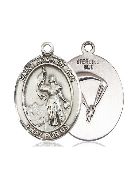 Extel Oval Large Pewter St Joan of Arc Paratrooper Medal, Made in USA