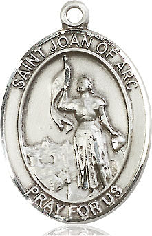 Extel Large Oval  Pewter St. Joan of Arc Medal, Made in USA