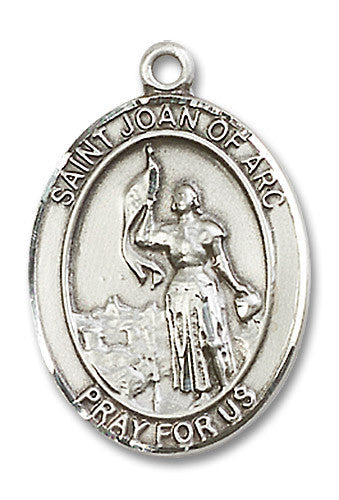 Extel Large Oval Sterling Silver St. Joan of Arc Medal, Made in USA