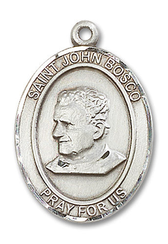 Extel Large Oval Sterling Silver St. John Bosco Medal, Made in USA