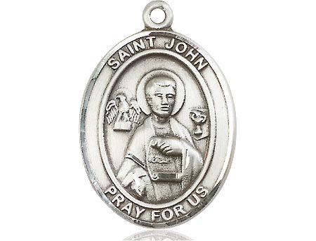 Extel Large Oval  Pewter St. John the Apostle Medal, Made in USA