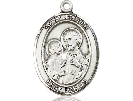 Extel Large Oval  Pewter St. Joseph Medal, Made in USA