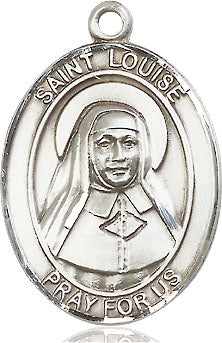 Extel Large Oval  Pewter St. Louise de Marillac Medal, Made in USA