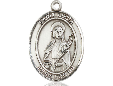 Extel Large Oval  Pewter St. Lucia of Syracuse Medal, Made in USA