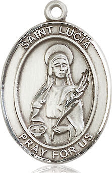 Extel Large Oval  Pewter St. Lucia of Syracuse Medal, Made in USA