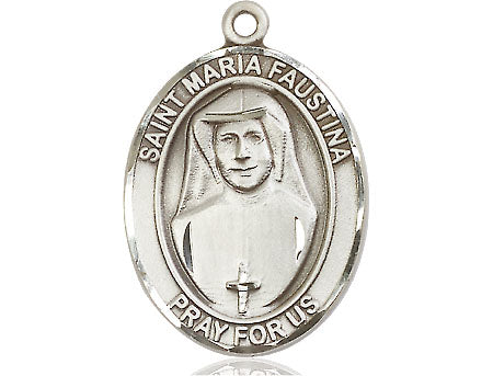 Extel Large Oval  Pewter St. Maria Faustina Medal, Made in USA