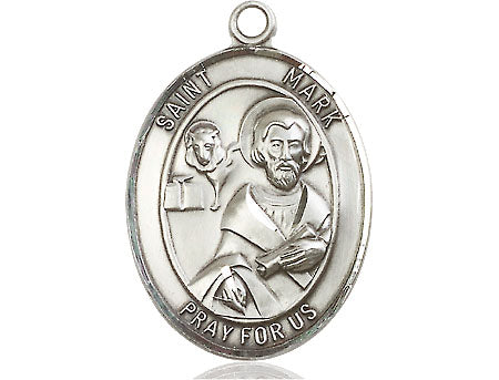 Extel Large Oval Pewter St. Mark the Evangelist Medal, Made in USA