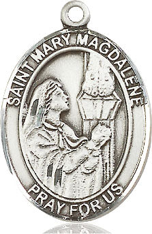 Extel Large Oval  Pewter St. Mary Magdalene Medal, Made in USA