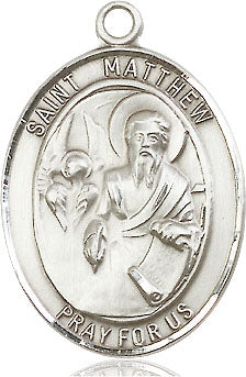 Extel Large Oval Pewter St. Matthew the Apostle Medal, Made in USA