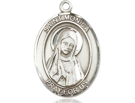 Extel Large Oval  Pewter St. Monica Medal, Made in USA