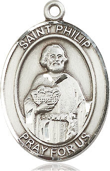 Extel Large Oval Pewter St. Philip the Apostle Medal, Made in USA