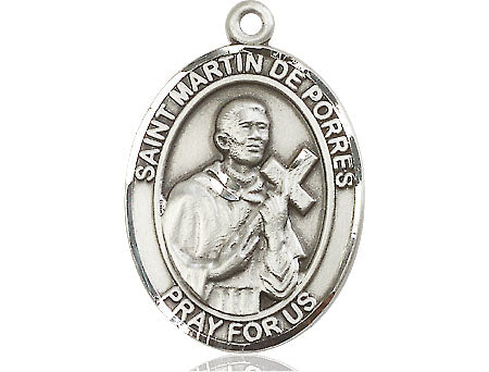 Extel Large Oval Pewter St. Martin de Porres Medal, Made in USA