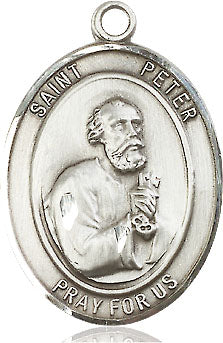 Extel Large Oval Pewter St. Peter the Apostle Medal, Made in USA