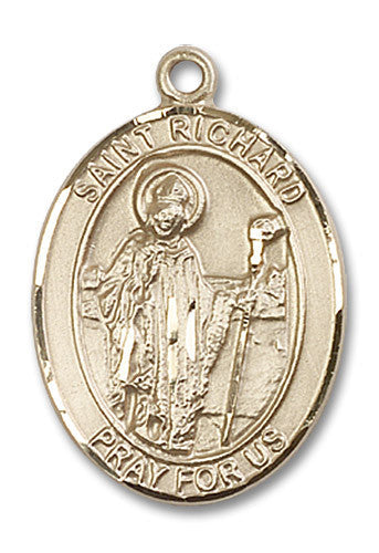 Extel Large Oval 14kt Gold Filled St. Richard Medal, Made in USA