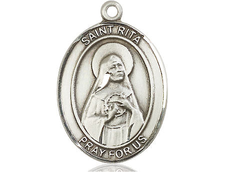 Extel Large Oval Pewter St. Rita of Cascia Medal, Made in USA